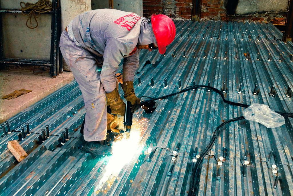 laje steel deck instalacao